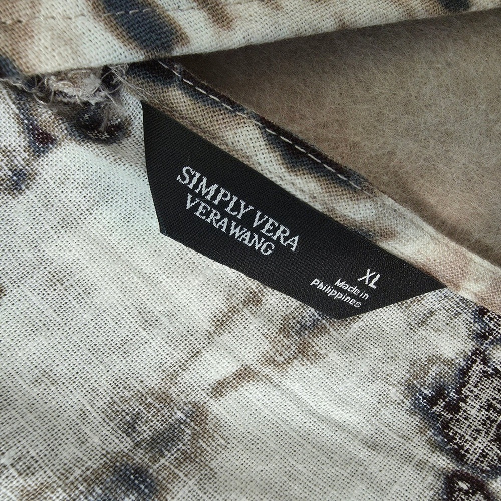 Simply Vera Wang Linen Blend‎ Tie Dye Maxi Dress Sz XL Boho Coastal Resortwear - Picture 7 of 13